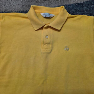 BROOKS BROTHERS Golden Fleece SS Polo Shirt Yellow SZ S 100% Cotton Made in USA